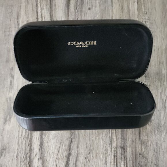 Coach New York Eyeglasses Sunglasses Case Hard Clamshell Black - Picture 2 of 2